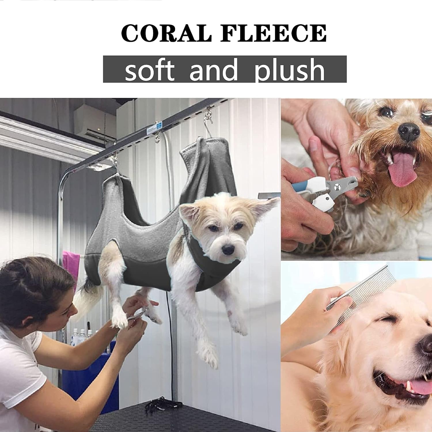 Dog Grooming Hammock Helper,Dog Grooming Harness for Nail Trimming, Dog Grooming Supplies for Grooming with Dog Bandana