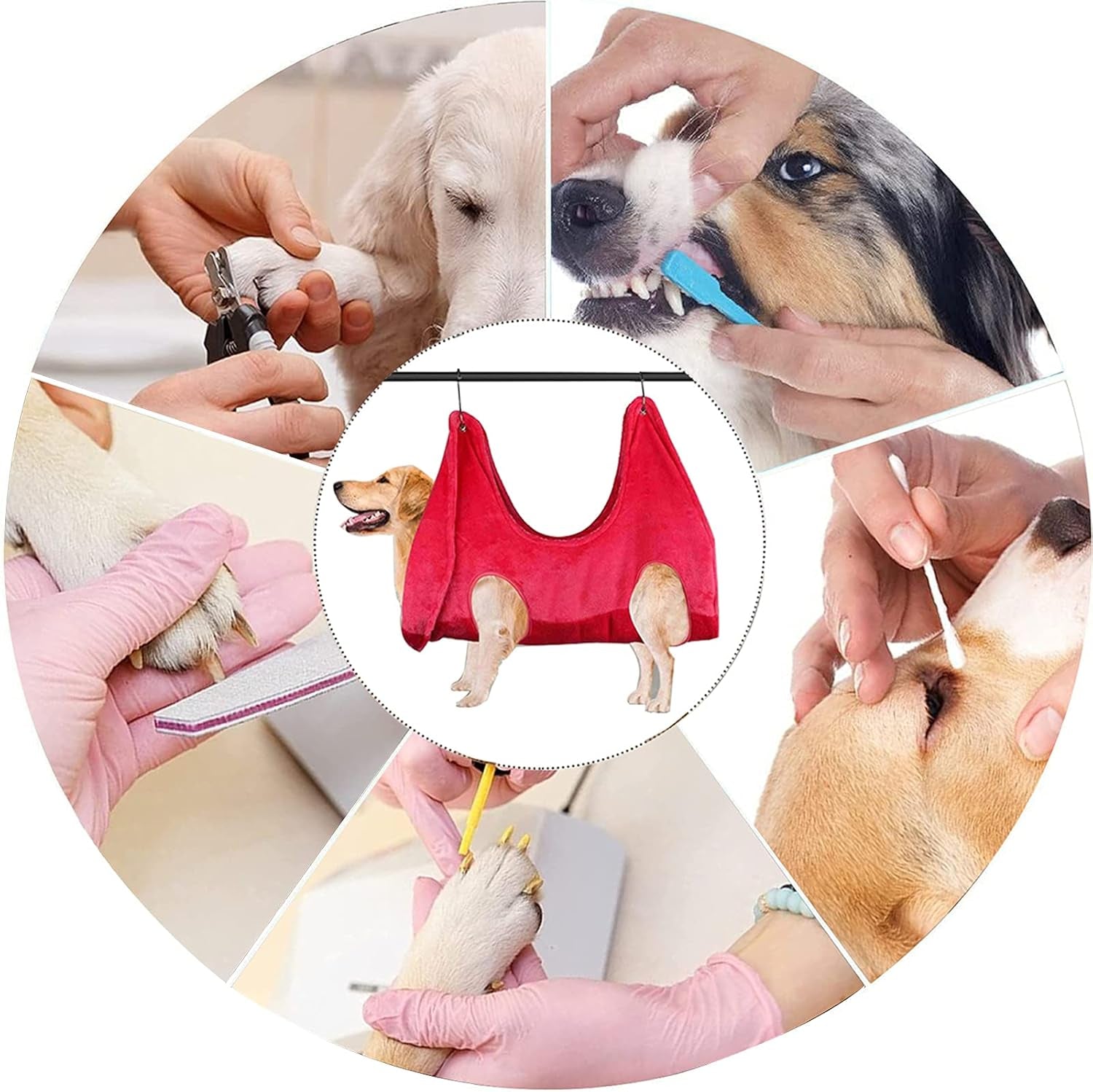 Dog Grooming Hammock Helper,Dog Grooming Harness for Nail Trimming, Dog Grooming Supplies for Grooming with Dog Bandana